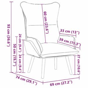 Armchair Black 69 x 74 x 93 cm Artificial Leather