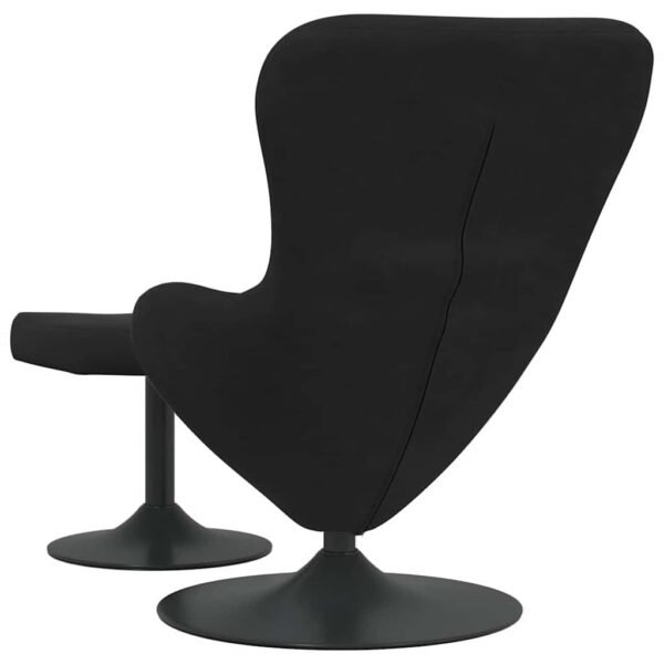 Egg Chair with Footstool Black Velvet