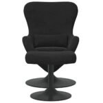 Egg Chair with Footstool Black Velvet