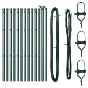 Fence Post 13 pcs Green Steel