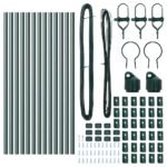 Fence Post 13 pcs Green Steel