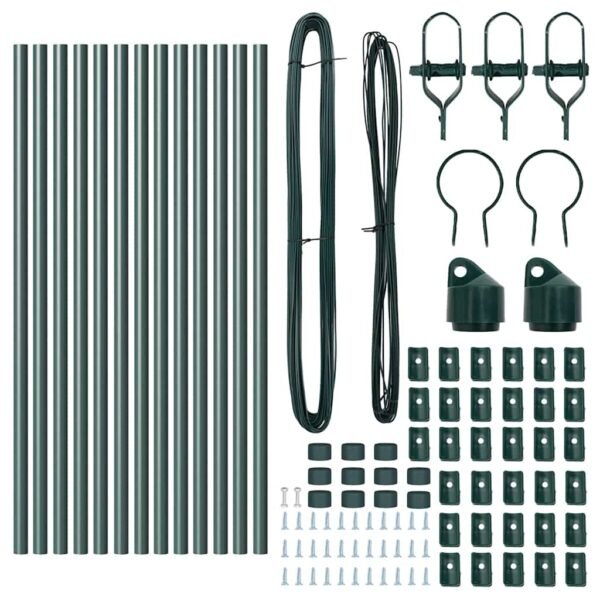 Fence Post 13 pcs Green Steel