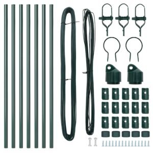 Fence Post 7 pcs Green Steel