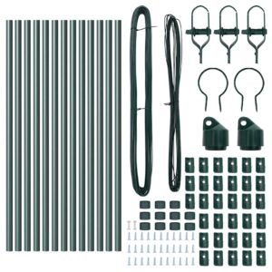 Fence Post 13 pcs Green Steel