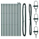 Fence Post 13 pcs Green Steel