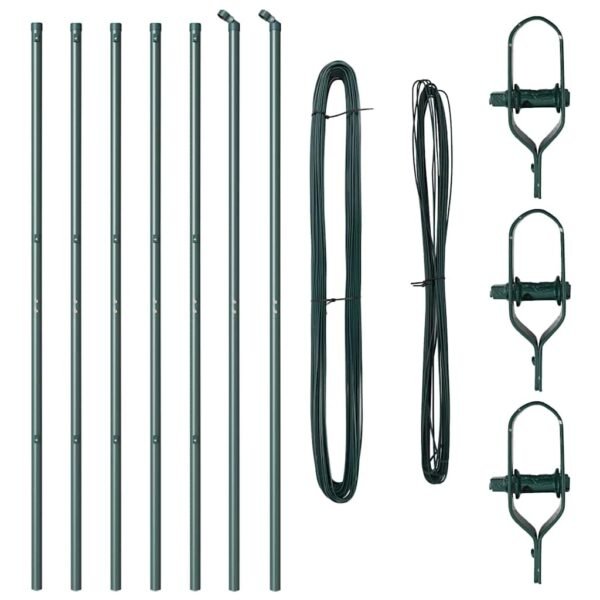 Fence Post 7 pcs Green Steel