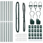 Fence Post 7 pcs Green Steel