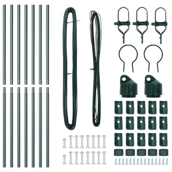 Fence Post 7 pcs Green Steel