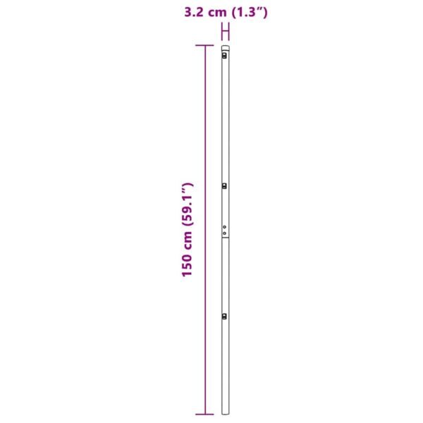 Fence Post 7 pcs Green Steel