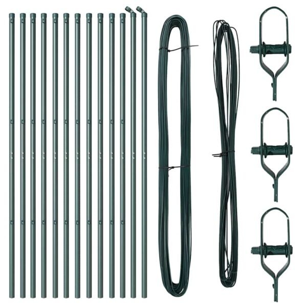 Fence Post 13 pcs Green Steel