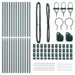 Fence Post 13 pcs Green Steel