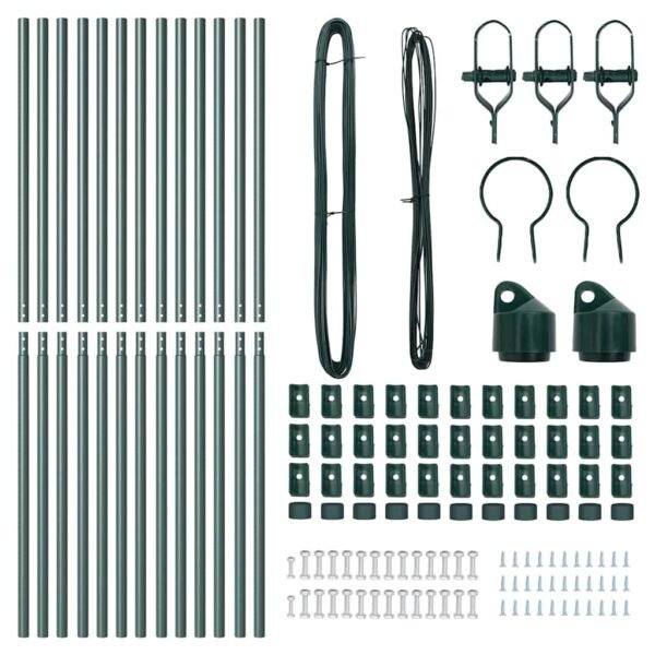 Fence Post 13 pcs Green Steel