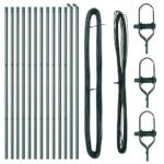 Fence Post 13 pcs Green Steel