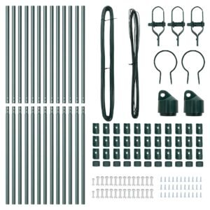 Fence Post 13 pcs Green Steel