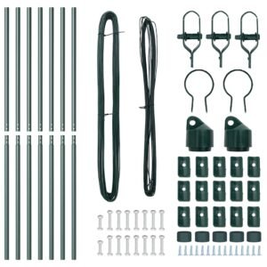 Fence Post 7 pcs Green Steel