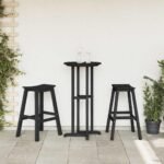 Bar Stool 2 pcs Black 52 x 43 x 73,5 cm HDPE