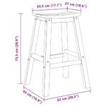 Bar Stool 2 pcs Black 52 x 43 x 73,5 cm HDPE