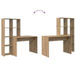 Desk with Shelf Artisan Oak 138,5 x 55 x 143 cm Engineered Wood