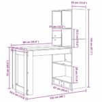 Desk with Shelf Sonoma Oak 122 x 67 x 145 cm Engineered Wood