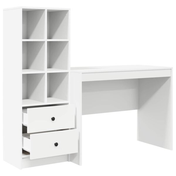 Desk with Drawer 2 pcs White