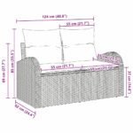 Garden Sofa with Cushion Beige 124 x 62 x 69cm Poly Rattan