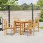 Dining Chair 4 pcs Brown 62 x 55 x 94 cm Solid Teak Wood