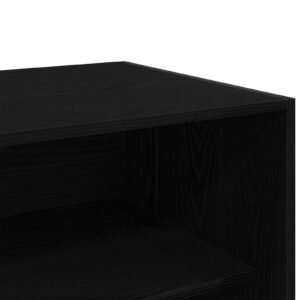Wardrobe with Shelf Black Oak 100 x 50 x 200 cm Engineered Wood