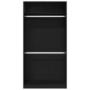 Wardrobe with Shelf Black Oak 100 x 50 x 200 cm Engineered Wood