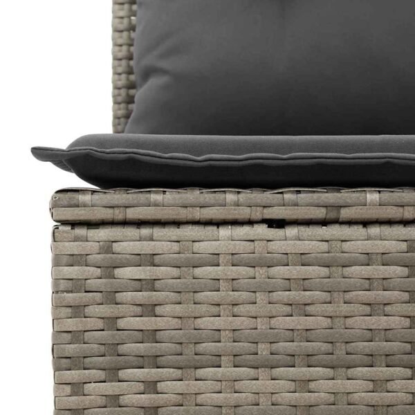 Garden Sofa Set with Cushion 3 pcs Grey Poly Rattan
