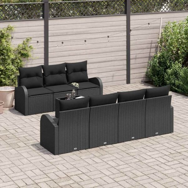 Garden Sofa Set Black 55 x 55 x 37 cm Poly Rattan