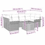 Garden Sofa Set with Cushion 7 pcs Black Poly Rattan