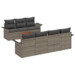Garden Sofa Set with Cushion 8 pcs Grey Poly Rattan