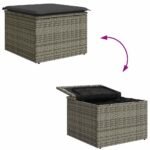 Garden Sofa Set with Cushion 9 pcs Grey Poly Rattan