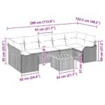 Garden Sofa Set with Cushion 8 pcs Black Poly Rattan