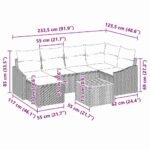 Garden Sofa Set with Cushion 8 pcs Black Poly Rattan