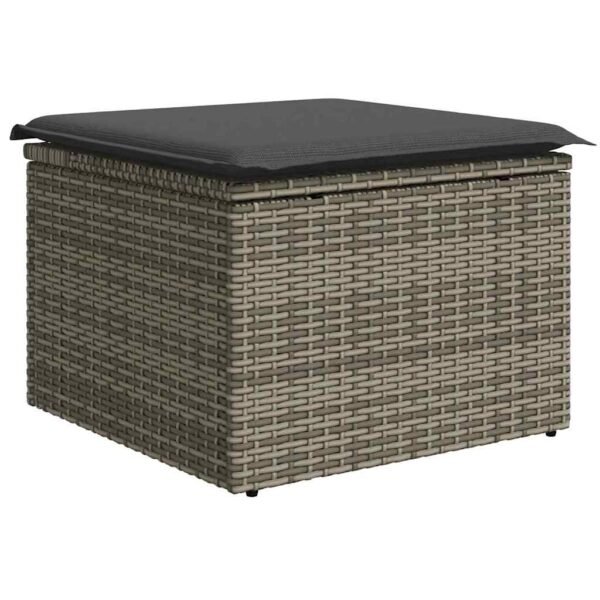 Outdoor Seating Set with Cushion 6 pcs Grey Poly rattan