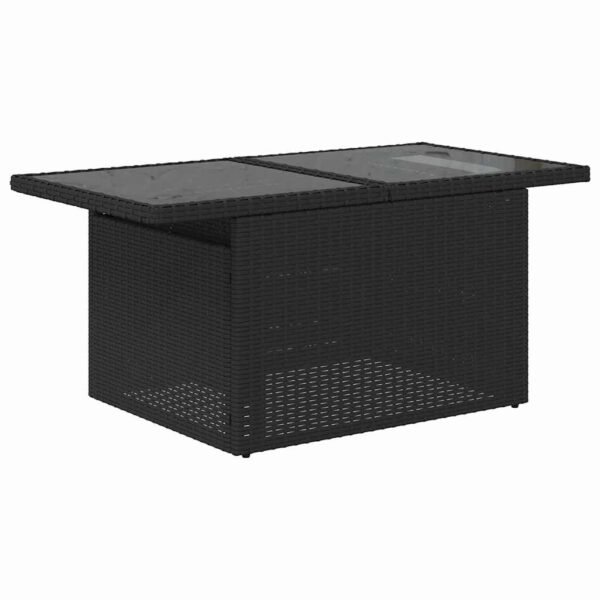 Garden Sofa Set with Cushion 7 pcs Black Poly rattan