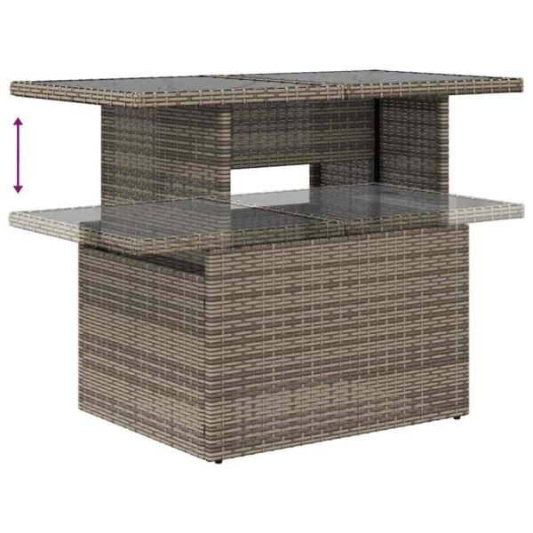 Garden Sofa Set 7 pcs Grey Poly rattan and powder-coated steel