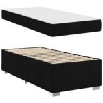 Bed Frame with Mattress Black 90 x 190 cm Fabric
