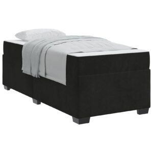 Bed Frame with Mattress Black 90 x 190 cm Fabric