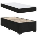 Bed Frame with Mattress Black 90 x 190 cm Fabric