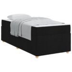 Bed Frame with Mattress Black 90 x 190 cm Fabric