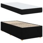 Bed Frame with Mattress Black 90 x 190 cm Fabric