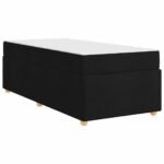 Bed Frame with Mattress Black 90 x 190 cm Fabric