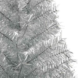 Artificial Pre-lit Christmas Tree Silver 180 cm PET