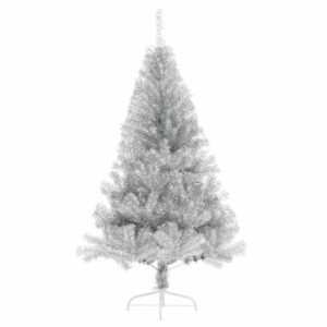Artificial Pre-lit Christmas Tree Silver 180 cm PET