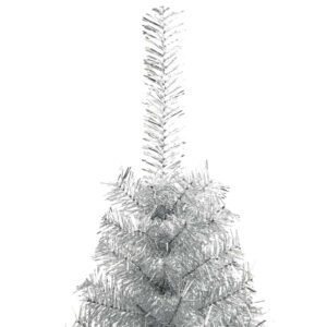 Artificial Pre-lit Christmas Tree Silver 210 cm PET