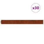 Lawn Edging 30 pcs Rusty 103 x 0.05 x 20 cm Weathering Steel