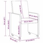Dining Chairs with Wheels 2 pcs Dark Grey 57 x 66 x 94 cm