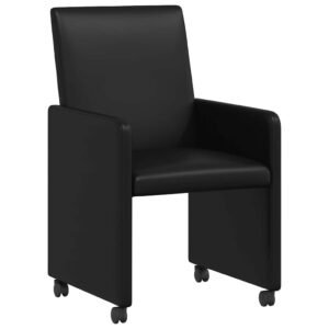 Dining Chairs with Wheels 2 pcs Black 57 x 66 x 94 cm